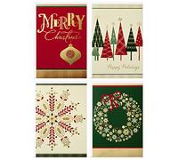 Hallmark Image Arts - Assortimento di biglietti natalizi, eleganti icone (4 design, 24 biglietti con buste)