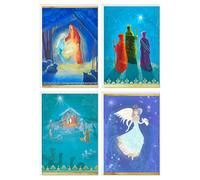 Hallmark Image Arts - Set di biglietti di Natale religiosi in scatola, per presepe dipinte (4 disegni, 24 biglietti e buste)