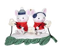 Hallmark Keepsake Ornamento natalizio 2024, topi allegri con ghirlanda di popcorn