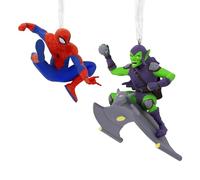 Hallmark Marvel - Set di 2 decorazioni natalizie a tema Spider-Man e Goblin verde