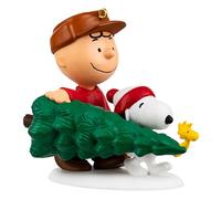 Hallmark Ornamento da appendere a forma di arachidi, Charlie Brown, pupazzo di neve e legno con albero