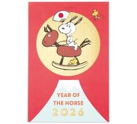Hallmark Peanuts Snoopy Set di cartoline di Capodanno Foil Fuji & Horse Desig...