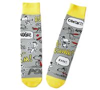 Hallmark Peanuts Snoopy Socks Calzini, Cotone, Poliestere, Nylon, Spandex, Grigio, Giallo, Bianco, Taglia Unica