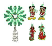 Hallmark Puntale per albero di Natale in miniatura con Topolino e Minnie, 12,7 cm, set da 5 pezzi, infrangibile