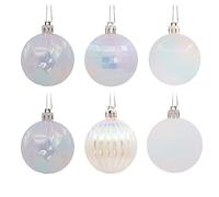 Hallmark Set di 24 ornamenti natalizi infrangibili, colore bianco iridescente