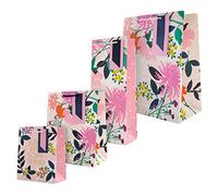 Hallmark Confezione regalo e sacchetti per bottiglie multiuso: 1 grande, 1 borsa regalo media e 1 borsa piccola e 1 borsa per bottiglie in 4 motivi floreali