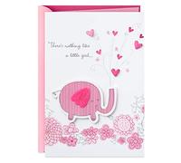 Hallmark Signature New Baby Congratulations Greeting Card, Pink Elephant