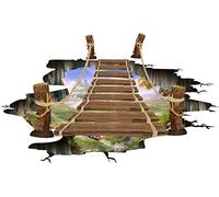 HALLOBO XXL Adesivo da Parete 3D Finestra Adesivo da Pavimento Ponte levatoio murale Soggiorno Camera da Letto Decorazione Immagine da Parete