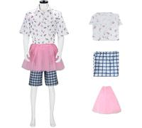 Hallojojo Ace Costume Uomo Cosplay Movie Detective Ace Ventura Camicia Pantaloni Gonna Set per Fancy Dress Up Halloween Carnevale Festa Compleanno Mascherata Anime Show Costume