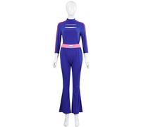 Hallojojo Addison Costume Donna Cosplay Zombie High School 4 Addison Uniformi Set Blu Top e Pantaloni per Fancy Dress Up Halloween Carnevale Festa Compleanno Mascherata Costume