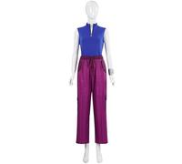 Hallojojo Addison Costume Donna Cosplay Zombie High School 4 Addison Uniformi Set Blu Top Pantaloni e Bracciale per Fancy Dress Up Halloween Carnevale Festa Compleanno Mascherata Costume