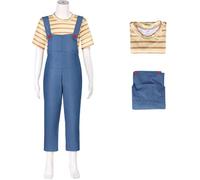 Hallojojo Agnes Costume Donna Cosplay Vile Io Agnes Strisce Top e Salopette Set per Adulta Fancy Dress Up Halloween Natale Carnevale Festa Compleanno Mascherata Costume