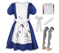 Hallojojo Alice Costume Donna Abito da Lolita Costume da Cameriera Francese Alice Madness Returns Cosplay Costume Maid Dress Natale Halloween Carnevale Party Stage Performance Costume per Adulti