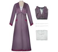 Hallojojo Donna Elphaba Cosplay Costume Cappotto Viola e Abito Bianco Wicked Strega Elphaba Costume Natale Halloween Carnevale Party Stage Performance Vestire Adulto