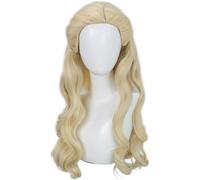 Hallojojo Glinda Cosplay Parrucca Donna 60CM Oro Lungo Capelli Ricci Parrucca Fancy Dress Up Halloween Carnevale Festa Compleanno Mascherata Wicked Fata Glinda Costume Accessori Wig