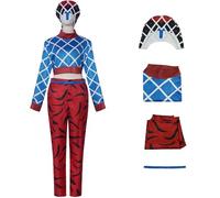 Hallojojo Guido Mista Costume Uomo Cosplay Anime Sex Pistols Guido Mista Uniforme Top e Pantaloni Cappello Cintura Set per Fancy Dress Up Halloween Carnevale Festa Compleanno Mascherata Costume