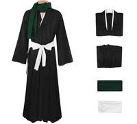 Hallojojo Hitsugaya Toushirou Costume Uomo Cosplay Anime Mietitore Shinigami Corps Uniforme Set Top Pantaloni Cintura Sciarpa per Fancy Dress Up Halloween Carnevale Festa Compleanno Mascherata Costume