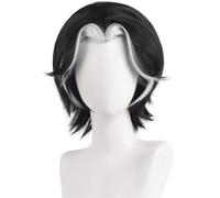 Hallojojo Husk Cosplay Parrucca Uomo Nero Parrucca Fancy Dress Up Halloween Carnevale Festa Compleanno Mascherata Inferno Locanda Diavolo Husk Cosutme Accessori Wig