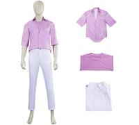 Hallojojo Jinu Costume Uomo Cosplay Demon Boyband Saja Boys Jinu Idol Palcoscenico Uniforme Set Camicia Gilet Pantaloni e Parrucca per Halloween Carnevale Festa Cameriere Anime Show Costume