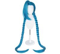 Hallojojo Jinx Cosplay Parrucca Donna 110CM Blu Scuro Doppia Coda di Cavallo Parrucca Halloween Carnevale Festa Compleanno Mascherata Game Jinx Powder Costume Accessori Anime Wig