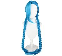 Hallojojo Jinx Cosplay Parrucca Donna 120CM Blu Doppia Coda di Cavallo Parrucca con Pony Halloween Carnevale Festa Compleanno Mascherata Game Jinx Powder Costume Accessori Anime Show Wig