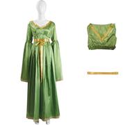 Hallojojo Leia Costume Donna Cosplay Pianeta Guerra Principessa Leia Medioevo Vintage Verde Vestito per Fancy Dress Up Halloween Natale Carnevale Festa Compleanno Mascherata Abito da Sera