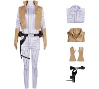 Hallojojo Leia Costume Donna Cosplay Pianeta Guerra Principessa Leia Uniforme Set Gilet Tuta Cintura Guanti per Fancy Dress Up Halloween Natale Carnevale Festa Compleanno Mascherata Costume