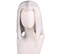 Hallojojo Lute Cosplay Parrucca Donna Bianco 40CM Lungo Capelli Lisci Parrucca Fancy Dress Up Halloween Carnevale Festa Compleanno Mascherata Inferno Locanda Diavolo Lute Cosutme Accessori Wig
