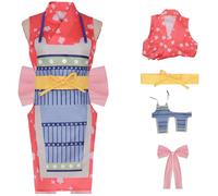 Hallojojo Nami Costume Donna Cosplay Anime Pirata Re Nami Combattimento Uniforme Kimono e Grembiule Cintura Fiocco Set per Fancy Dress Up Halloween Carnevale Festa Compleanno Mascherata Costume