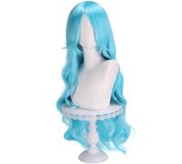 Hallojojo Nefertari Vivi Cosplay Parrucca Donna Blu 60CM Lungo Capelli Ricci Parrucca Fancy Dress Up Halloween Carnevale Festa Compleanno Mascherata Anime Vivi Principessa Cosutme Accessori Wig