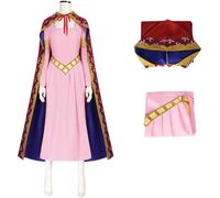 Hallojojo Nefertari Vivi Costume Donna Cosplay Anime Pirata Principessa Vivi Uniforme Mantella con Cappuccio e Vestito Set per Fancy Dress Up Halloween Carnevale Festa Compleanno Mascherata Costume