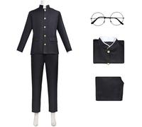 Hallojojo Okarun Costume Uomo Cosplay Dandadan Okarun Uniforme Scolastica Top Pantaloni Occhiali e Parrucca per Fancy Dress Up Halloween Carnevale Festa Mascherata Anime Show Dan da Dan Costume