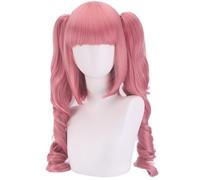 Hallojojo Perona Cosplay Parrucca Donna Rosa Doppia coda di cavallo Parrucca Fancy Dress Up Halloween Carnevale Festa Compleanno Mascherata Fantasma Principessa Perona Cosutme Accessori Anime Wig