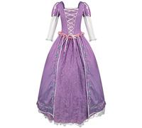 Hallojojo Raperonzolo Costume Donna Cosplay Rapunzel Vintage Deluxe Pizzo Vestito da Sera per Fancy Dress Up Halloween Natale Carnevale Festa Compleanno Mascherata Abito da Ballo, Viola