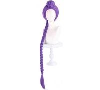 Hallojojo Rumi Cosplay Parrucca Donna 130CM Viola scuro Lungo Rimovibile Coda di Cavallo Parrucca Dress Up KPop Demon Hunters Girlgroup Rumi Halloween Carnevale Festa Mascherata Accessori Wig