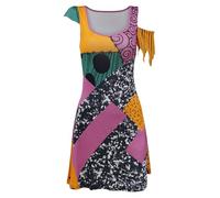Hallojojo Sally Cosplay Costume Abito e Pantaloni Donna Vestito da Sally Flim Jack Skellington Costume Sposa Scheletrico Abito da Gotico Halloween Carnival Party Stage Performance Costume Adulti