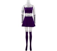 Hallojojo Starfire Costume Donna Cosplay Principessa Koriand'r Starfire Uniforme Scialle Top Gonna Guanti Calze Set per Fancy Dress Up Halloween Natale Carnevale Festa Compleanno Mascherata Costume