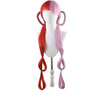 Hallojojo Uta Cosplay Parrucca Donna Rosso e Viola Doppia Coda di Cavallo Parrucca Fancy Dress Up Halloween Carnevale Festa Compleanno Mascherata Anime Uta Cosutme Accessori Wig