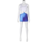 Hallojojo Vivian Costume Donna Cosplay Julia Roberts Pretty Woman Vivian Sexy Mini Vestito per Fancy Dress Up Halloween Natale Carnevale Festa Compleanno Mascherata Costume