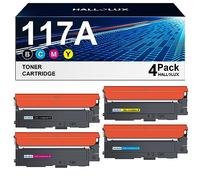 HALLOLUX 117A Cartuccia Toner Compatibile per HP 117A Multipack per Toner HP Color Laser MFP 179fwg MFP 178nwg 179fnw 178nw 179 178 Laser 150a 150nw 150w (Nero Ciano Magenta Giallo, 4-Pack)