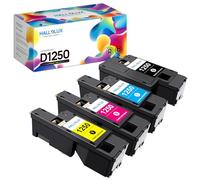 HALLOLUX 1250 Toner compatibili per Dell 1250c 1250 Multipack per C1765nfw C1765nf C1760nw 1350cnw 1355cn 1355cnw C1760 C1765, nero ciano giallo magenta, confezione da 4