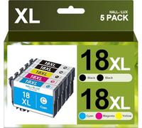HALLOLUX 18XL Cartucce d'inchiostro compatibili con Epson 18 18XL per Epson XP 225, per XP-305, XP-215, XP-412, XP-422, XP-325, XP-312, XP-315, XP-205, XP-415, XP-425, confezione da 5