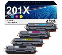 HALLOLUX 201X 201A Cartuccia Toner Compatibile per HP 201A CF400X CF400A Multipack per Color Laserjet Pro MFP M277 M252dw M277n M274n M252n M252 M277c6 (Nero Ciano Magenta Giallo, 4-Pack)