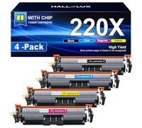 HALLOLUX 220 X 220A Toner Set W2200A W2201A W2202A W2203A compatibile con HP 220A 220X 220 Toner per HP Color Laserjet Pro MFP 4301dw 4301dwe 4301fw 4301fdw 4201dwe (nero, ciano, magenta, giallo. )