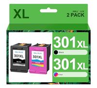 HALLOLUX 301XL 301 XL Cartucce Sostituzione per HP 301XL 301 XL per HP Envy 4500 5530 5532 4502 4507 DeskJet 2540 2050 1050 OfficeJet 2620 2622 4630 4632 (Nero Colore, 2-Pack)