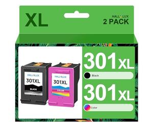 HALLOLUX 301XL 301 XL Cartucce Sostituzione per HP 301XL 301 XL per HP Envy 4500 5530 5532 4502 4507 DeskJet 2540 2050 1050 OfficeJet 2620 2622 4630 4632 (Nero Colore, 2-Pack)