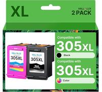 HALLOLUX 305XL Nero e Colore Sostituzione per HP 305 XL per DeskJet 2720 2720e 2700 4120e 4120 2820e 2810e 4220e 2710 2710e 4110 4130 Envy 6020e 6420 6010 6020 6030 6430 (2-Pack)