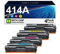 HALLOLUX 4 cartucce toner 414A con chip di ricambio per 414A W2020A 414X, compatibili con Color Pro MFP M479fdw M454dw M454dn M479fdn Color Laserj Enterprise M480f M455dn (confezione da 4)