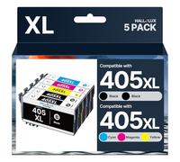 HALLOLUX 405XL Cartucce Compatibili per Epson 405 XL 405XL Compatibili per Epson Workforce Pro 3825DWF WF-7830DTWF WF-3820DWF WF-4830DTWF WF-4820DWF WF-4825DWF WF-7835DTWF WF-7840DTWF(5 Pack)