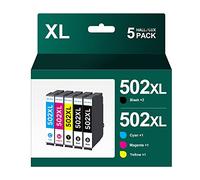 HALLOLUX 5-Pack 502XL Compatibili per Cartucce Epson 502 XL Multipack per Expression Home XP-5105 XP-5100 Workforce WF-2865 WF-2860 (Nero Ciano Magenta Giallo)